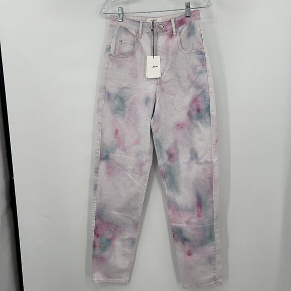 Isabel Marant Etoile Corfy High Waist Tie Dye Trousers/ Jeans Size 34 NWT - Picture 1 of 7